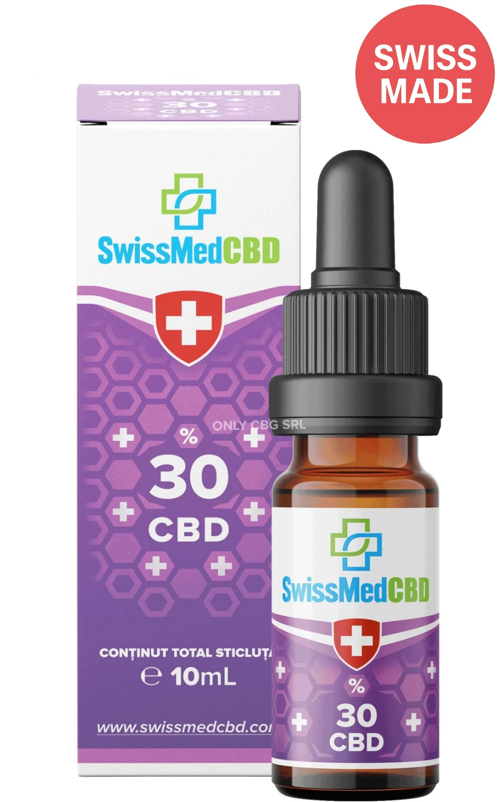 Ulei 30% SwissMedCBD (MCT) - 10ml (Extract de canepa 26%, CBG 3%, CBN 1%)