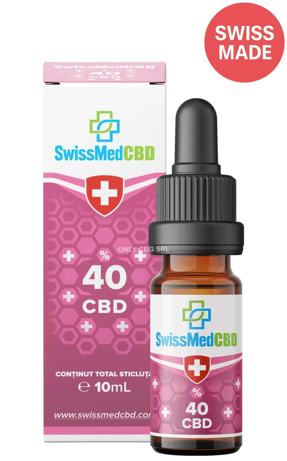 Ulei 40% SwissMedCBD (MCT) - 10ml (Extract de canepa33%, CBG 5%, CBN 2%)